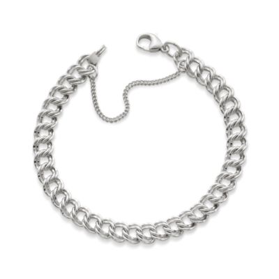 Medium Double Curb Charm Bracelet